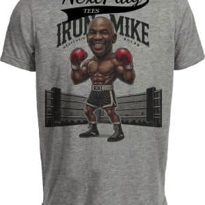 Iron Mike Tyson Exclusive Retro Boxing Artwork Heather Gray Sublimated T-Shirt