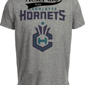 Charlotte Hornets Retro Basketball 2001 Artwork Heather Gray Sublimated T-Shirt