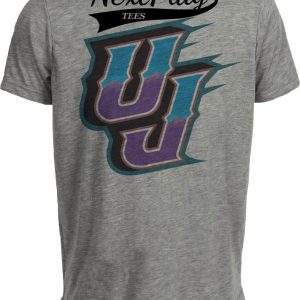 Utah Jazz Retro Basketball 1996 Artwork Heather Gray Sublimated T-Shirt