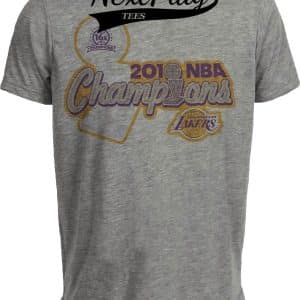 Los Angeles Lakers Retro Basketball Champs 2010 Artwork Heather Gray Sublimated T-Shirt