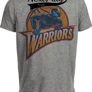 Golden State Warriors Retro Basketball 1997 Artwork Heather Gray Sublimated T-Shirt