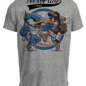 Toronto Blue Jays vs. Baltimore Orioles Exclusive Retro Rivalries Baseball Artwork Heather Gray Sublimated T-Shirt