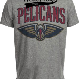 New Orleans Pelicans Retro Basketball Bold Artwork Heather Gray Sublimated T-Shirt
