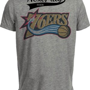 Philadelphia 76ers Retro Basketball 1997 Artwork Heather Gray Sublimated T-Shirt
