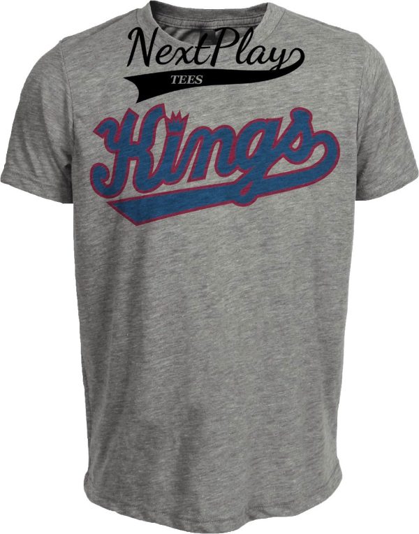 Sacramento Kings Retro Basketball 1987 Artwork Heather Gray Sublimated T-Shirt