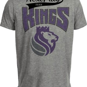 Sacramento Kings Retro Basketball 1995 Artwork Heather Gray Sublimated T-Shirt