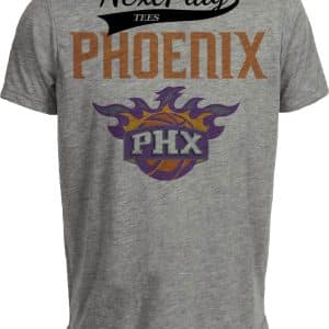 Phoenix Suns Retro Basketball 2001 Artwork Heather Gray Sublimated T-Shirt