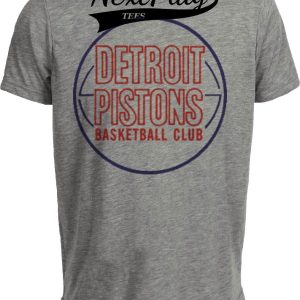 Detroit Pistons Retro Basketball 1971 Artwork Heather Gray Sublimated T-Shirt