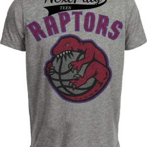 Toronto Raptors Retro Basketball 1997 Artwork Heather Gray Sublimated T-Shirt