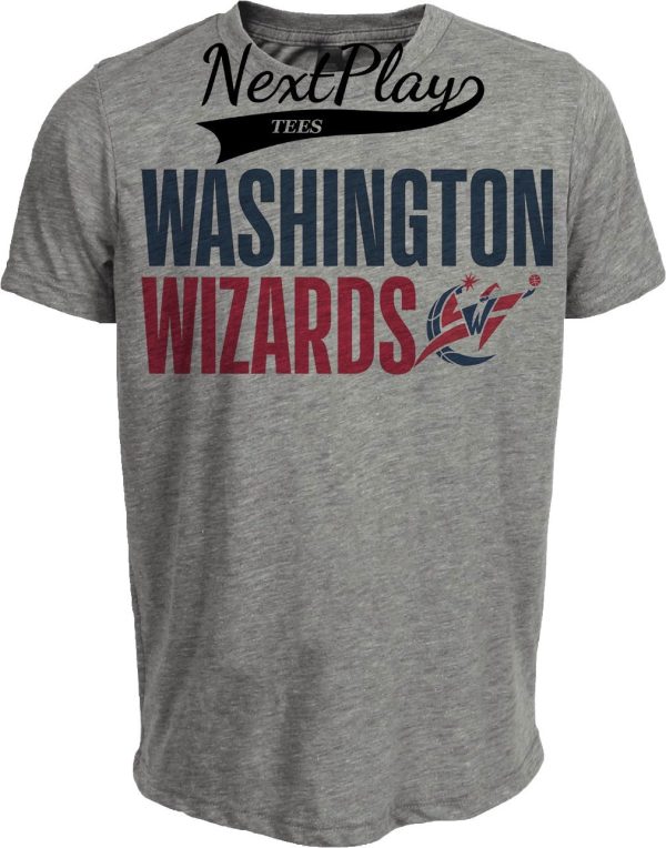 Washington Wizards Retro Basketball Bold Artwork Heather Gray Sublimated T-Shirt