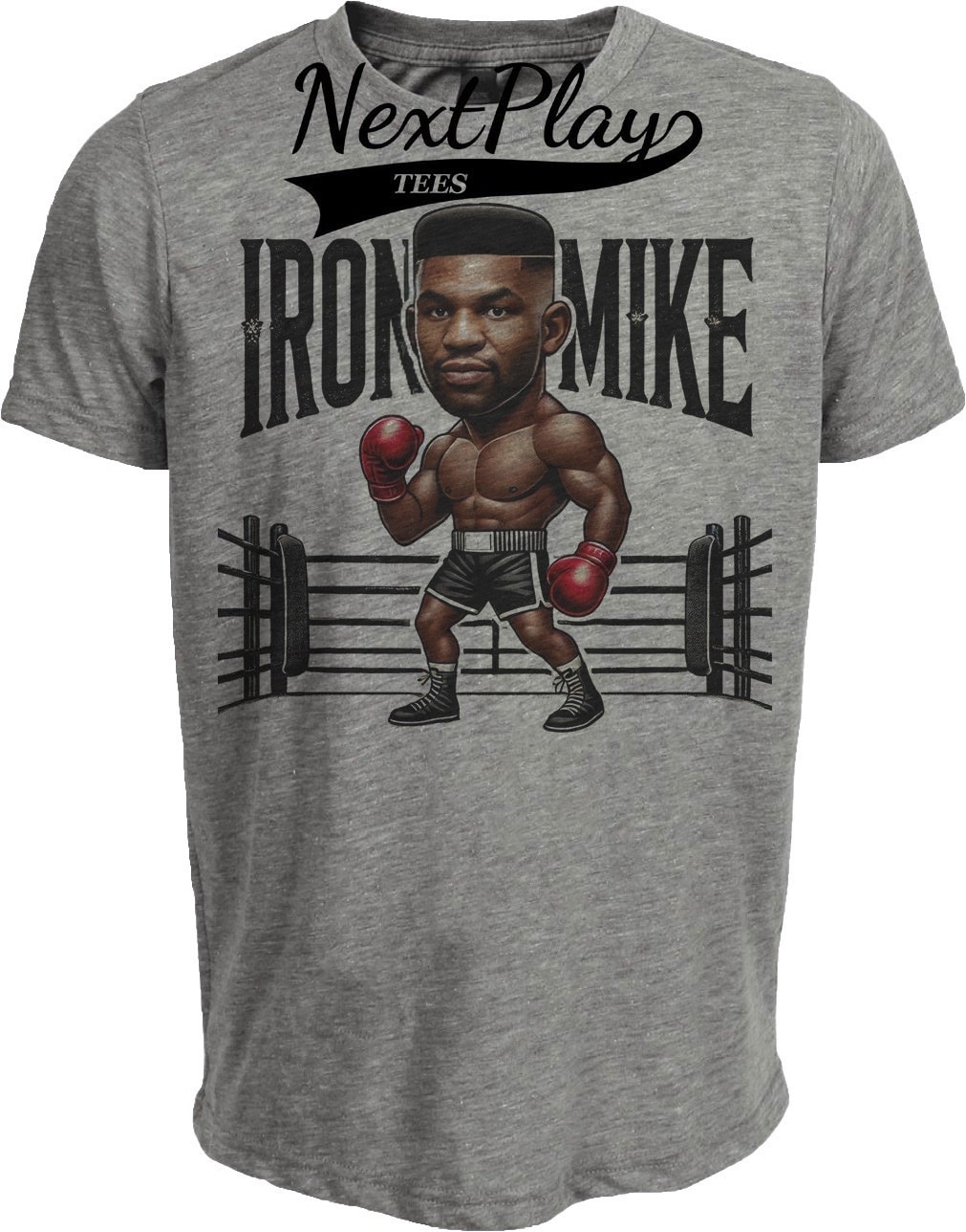 Iron Mike Tyson Exclusive Retro Boxing 1996 Artwork Heather Gray Sublimated T-Shirt