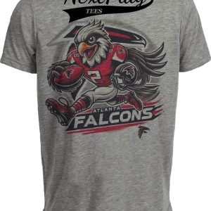 Atlanta Falcons Exclusive Retro Football Dirty Birds Artwork Heather Gray Sublimated T-Shirt