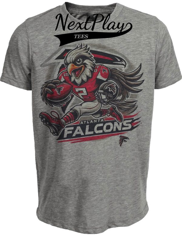 Atlanta Falcons Exclusive Retro Football Dirty Birds Artwork Heather Gray Sublimated T-Shirt