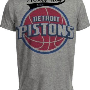 Detroit Pistons Retro Basketball Classic Artwork Heather Gray Sublimated T-Shirt