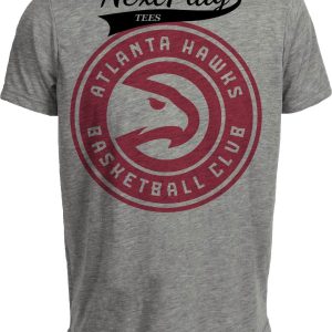 Atlanta Hawks Retro Basketball Club Exclusive 2005 Artwork Heather Gray Sublimated T-Shirt