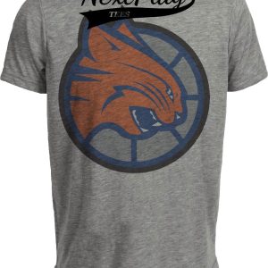 Charlotte Hornets Bobcats Retro Basketball Mascot 2006 Artwork Heather Gray Sublimated T-Shirt