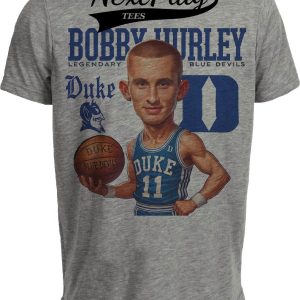 Duke Blue Devils Bobby Hurley Exclusive Retro Basketball 1992 Artwork Heather Gray Sublimated T-Shirt
