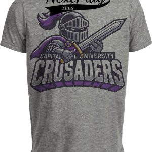 Capital Crusaders Exclusive Retro Artwork Heather Gray Sublimated T-Shirt