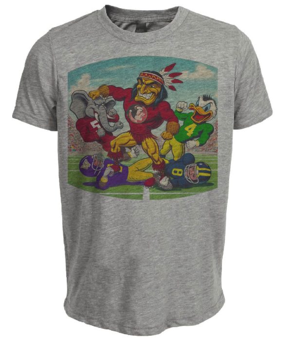 Florida State Seminoles vs. Retro Rivalry Football Alabama, Michigan, Oregon, Washington Exclusive Artwork Heather Gray Sublimated T-Shirt