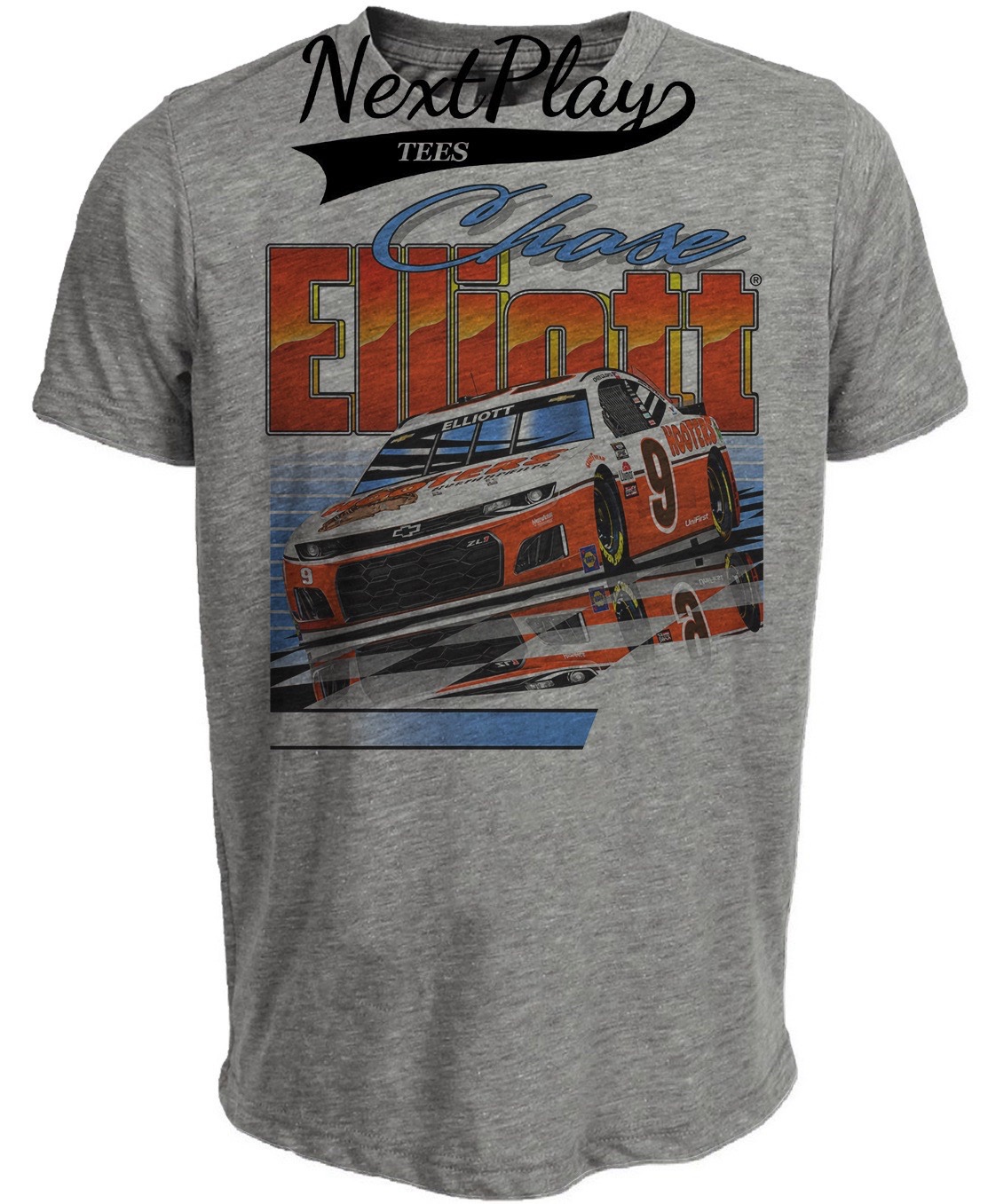Chase Elliott Vintage Racing Gray Sublimated T-Shirt