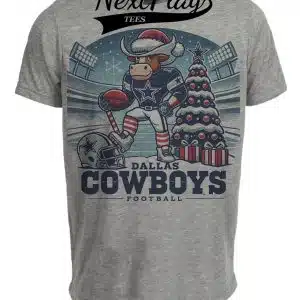 Dallas Cowboys Holiday Exclusive Retro Football Artwork Heather Gray Sublimated T-Shirt