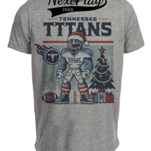Tennessee Titans Holiday Exclusive Retro Football Artwork Heather Gray Sublimated T-Shirt