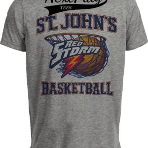 St. John’s Red Storm Retro Basketball Gray Sublimated T-Shirt