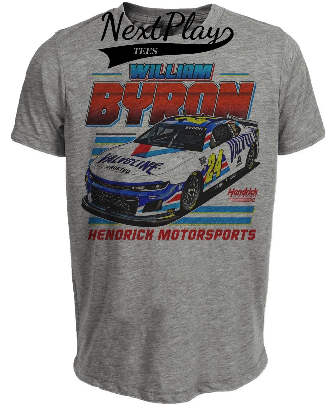 William Byron Retro Racing Gray Sublimated T-Shirt