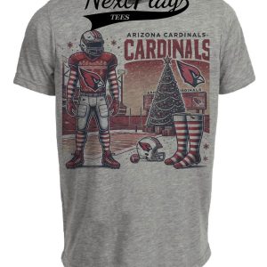Arizona Cardinals Holiday Stadium Exclusive Retro Football Artwork Heather Gray Sublimated T-Shirt