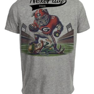 Georgia Bulldogs vs. Notre Dame Fighting Irish Exclusive Retro Rivalries Playoff Football Stadium Artwork Heather Gray Sublimated T-Shirt