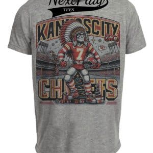 Kansas City Chiefs Holiday Stadium Exclusive Retro Football Artwork Heather Gray Sublimated T-Shirt