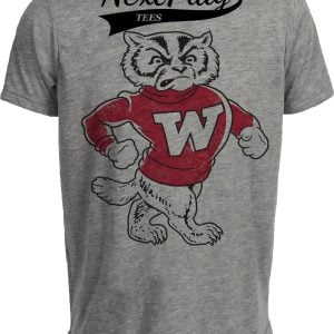 Wisconsin Badgers Retro 1949 Artwork Heather Gray Sublimated T-Shirt