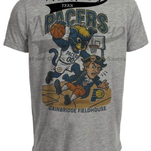 Indiana Pacers vs. New York Knicks Exclusive Retro Rivalries Basketball Artwork Heather Gray Sublimated T-Shirt