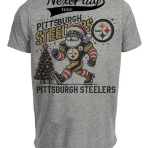 Pittsburgh Steelers Holiday Exclusive Retro Football Artwork Heather Gray Sublimated T-Shirt