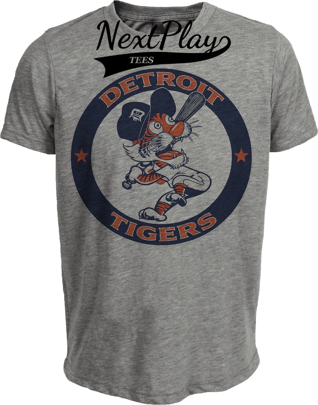 Detroit Tigers Retro Baseball Gray Sublimated T-Shirt