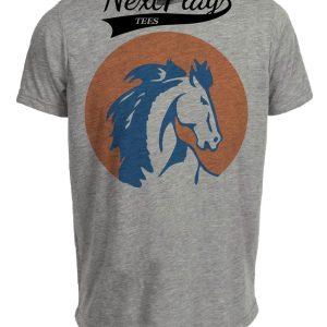 Boise State Broncos Retro Football 1957 Artwork Heather Gray Sublimated T-Shirt