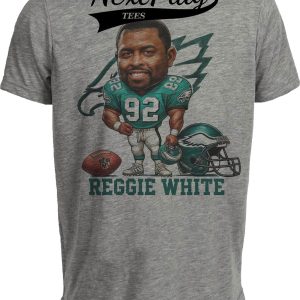 Philadelphia Eagles Reggie White Exclusive Retro Football 1987 Artwork Heather Gray Sublimated T-Shirt