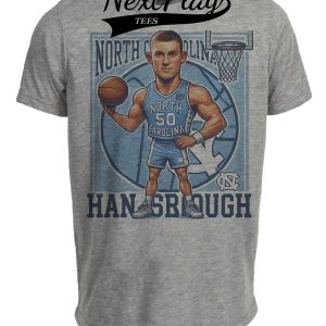 North Carolina Tar Heels Tyler Hansbrough Exclusive Retro Basketball 2006 Artwork Heather Gray Sublimated T-Shirt