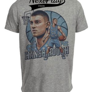 North Carolina Tar Heels Tyler Hansbrough Exclusive Retro Basketball 2007 Artwork Heather Gray Sublimated T-Shirt