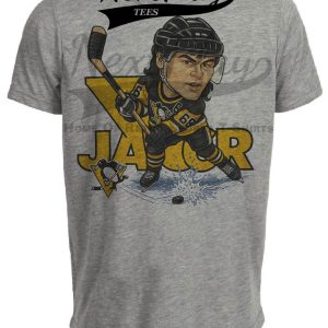 Pittsburgh Penguins Jaromir Jagr Exclusive Retro Hockey 1991 Artwork Heather Gray Sublimated T-Shirt