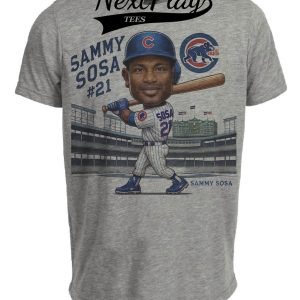 Chicago Cubs Sammy Sosa Exclusive Retro Baseball 1993 Artwork Heather Gray Sublimated T-Shirt