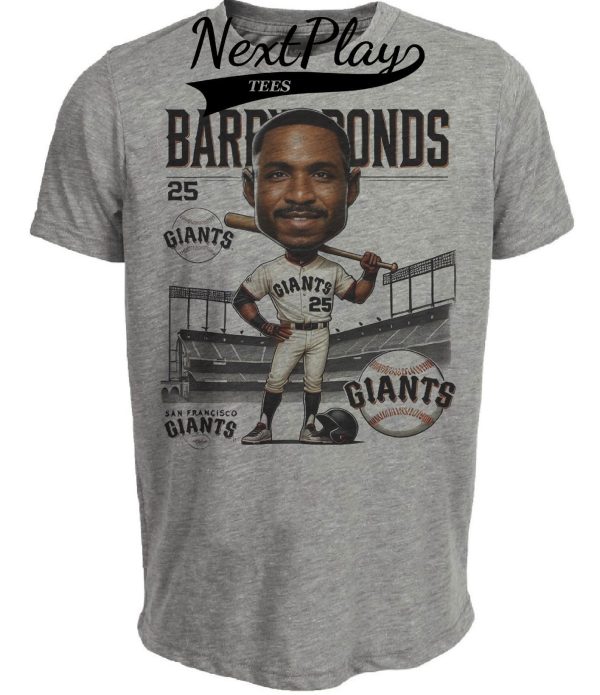 San Francisco Giants Barry Bonds Exclusive Retro Baseball 1993 Artwork Heather Gray Sublimated T-Shirt