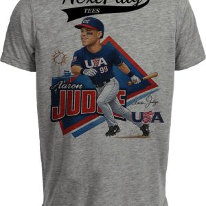 USA Aaron Judge #99 Baseball World Classic Gray Sublimated T-Shirt