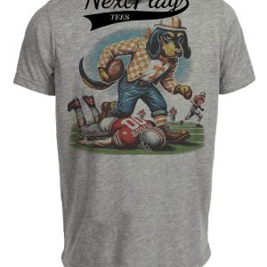 Tennessee Volunteers vs. Ohio State Buckeyes Exclusive Retro Rivalries Playoff Football Artwork Heather Gray Sublimated T-Shirt