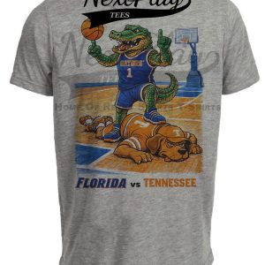 Florida Gators vs. Tennessee Volunteers Retro Rivals Basketball Gray Sublimated T-Shirt