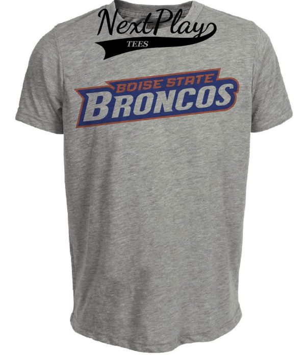 Boise State Broncos Retro Football Bold Artwork Heather Gray Sublimated T-Shirt
