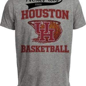 Houston Cougars Vintage Basketball Gray Sublimated T-Shirt