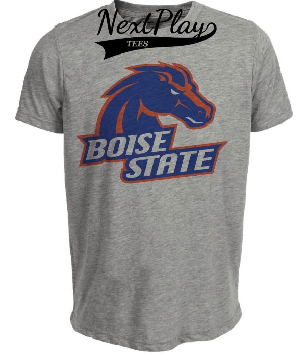 Boise State Broncos Retro Football Artwork Heather Gray Sublimated T-Shirt