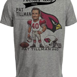 Arizona Cardinals Pat Tillman Exclusive Retro Football 1998 Artwork Heather Gray Sublimated T-Shirt