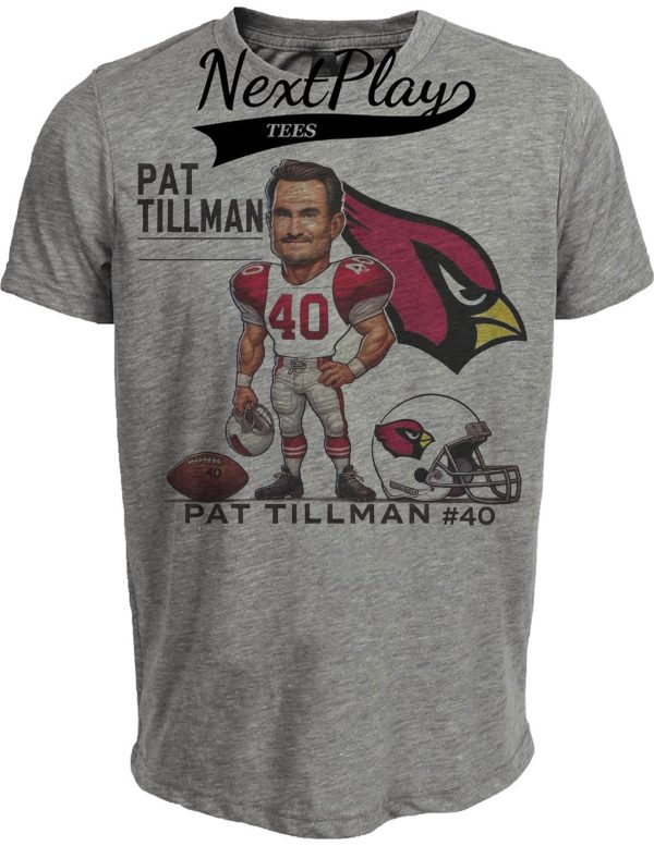 Arizona Cardinals Pat Tillman Exclusive Retro Football 1998 Artwork Heather Gray Sublimated T-Shirt